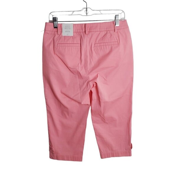 Talbots Perfect Skimmer Pants 4P Petite Pink Capri Midrise Cropped Stretch - Picture 2 of 13